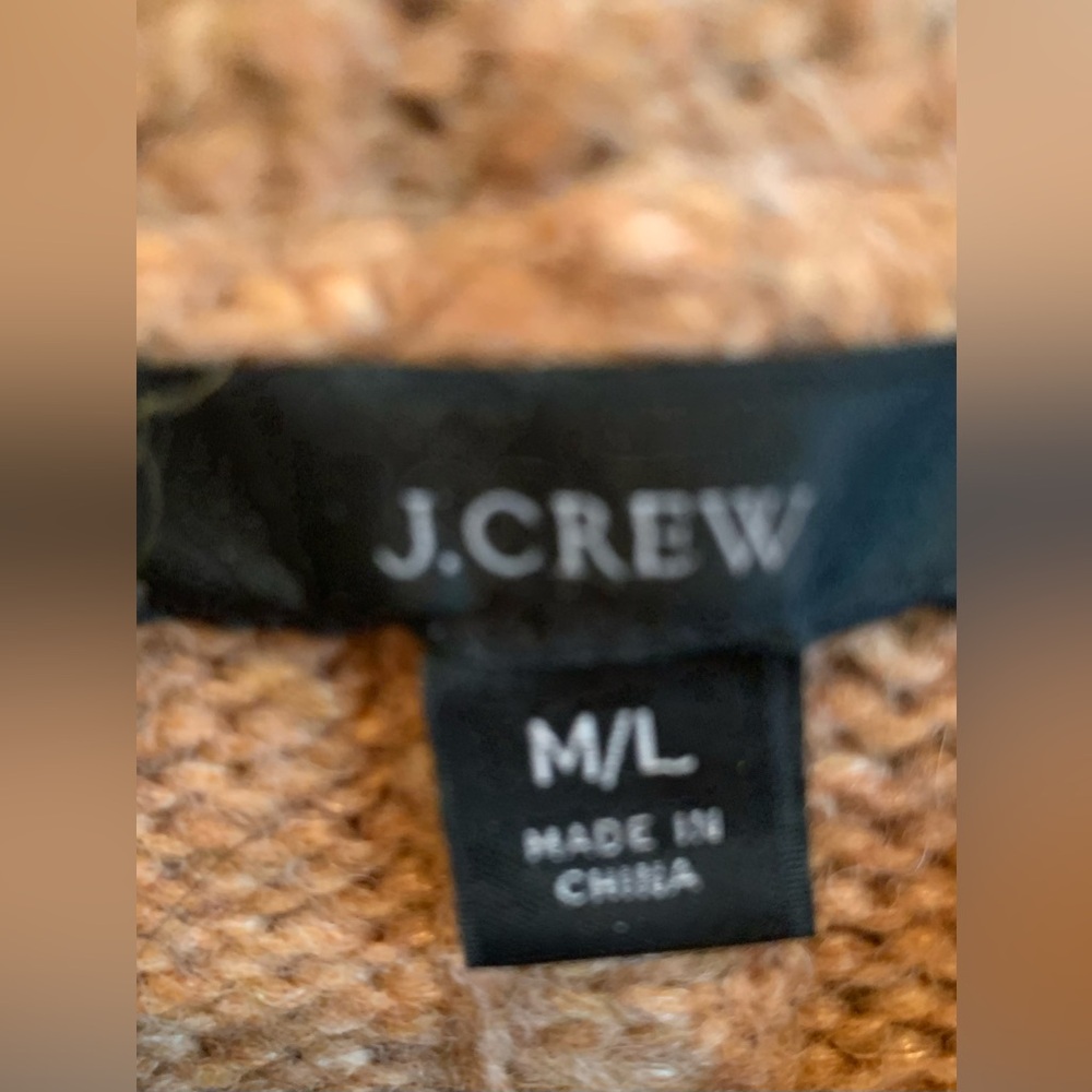 J Crew wool & alpaca blend turtleneck poncho in a camel knit. Size M/L. - Picture 5 of 6